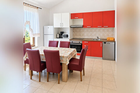 A3 - kuchyň, apartmány Badem, Baška, ostrov Krk, Chorvatsko