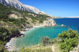 Pag-Bošana - pláže, ostrov Pag, Chorvatsko