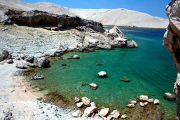 Výlet člunem v Pažském zálivu, ostrov Pag