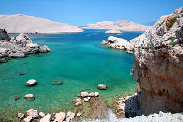 Výlet člunem v Pažském zálivu, ostrov Pag