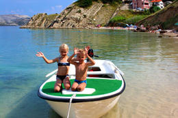 Výlet člunem v Pažském zálivu, ostrov Pag