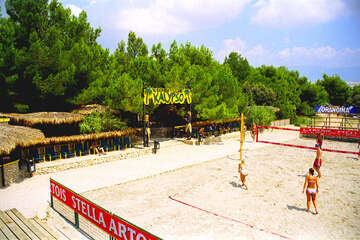 Pláž Zrče, Novalja, ostrov Pag, Chorvatsko