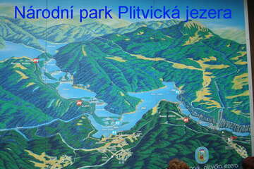 Chorvatsko, národní park Plitvice, mapa
